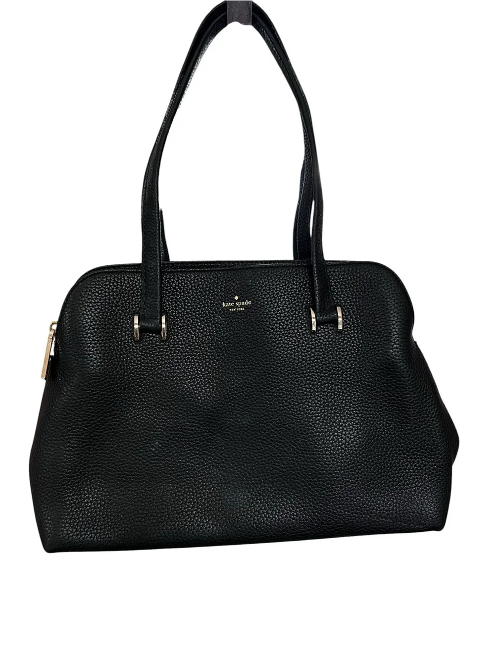 kate spade Black Pebbled Leather Shoulder Bag with Gold Hardware
